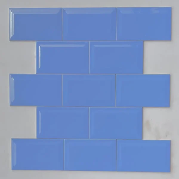 4x8 Glossy Alpine Blue Beveled Tiles