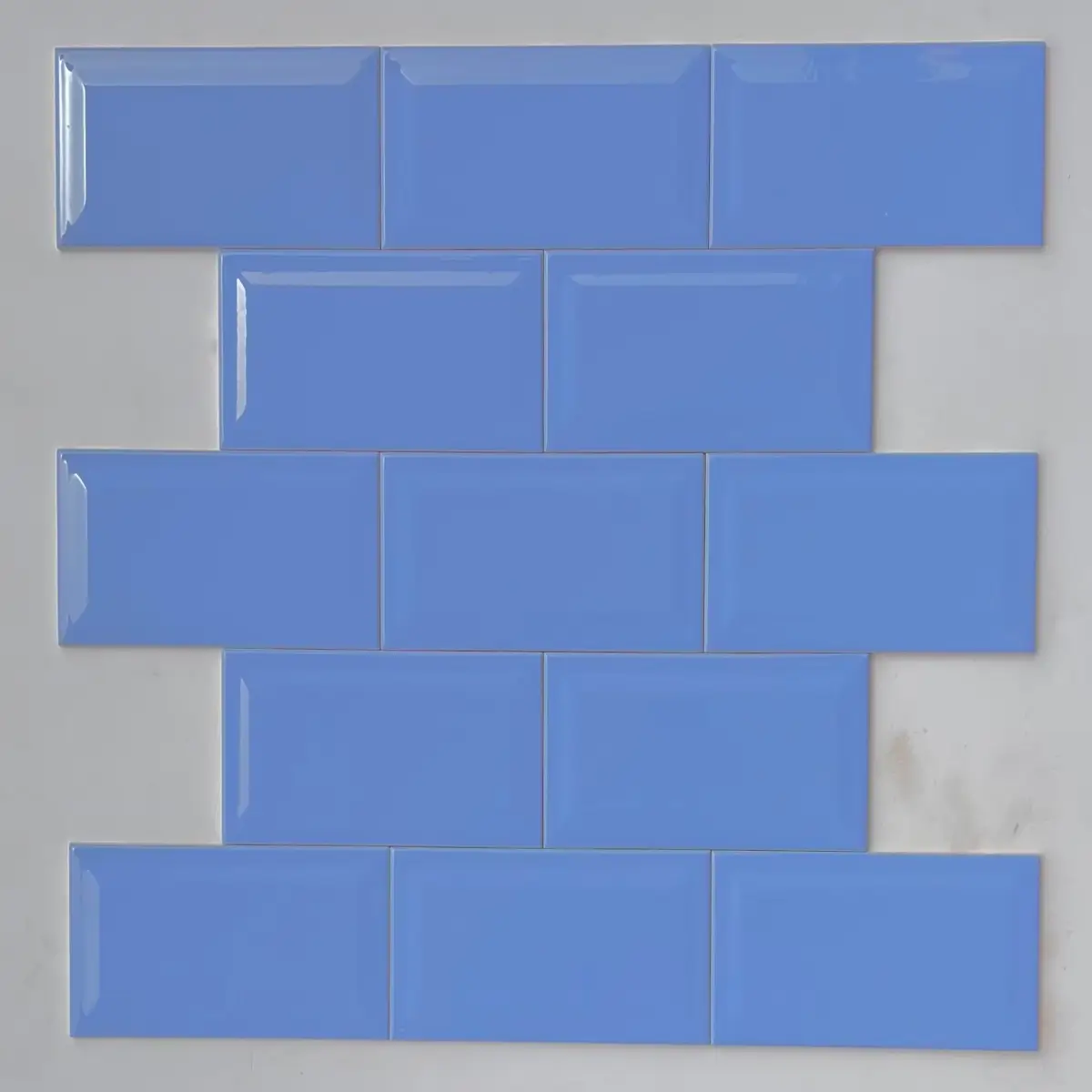 4x8 Glossy Alpine Blue Beveled Tiles