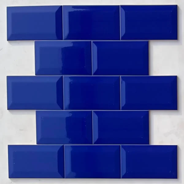 4x8 Glossy Blue Beveled Tiles