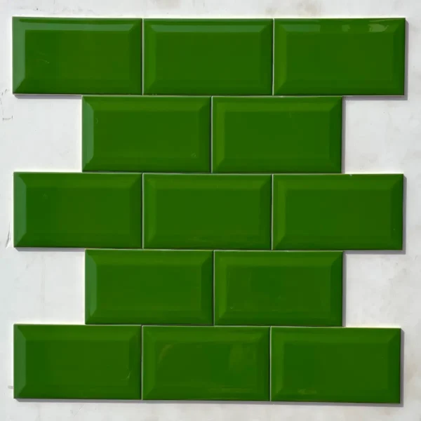 4x8 Glossy Green Beveled Tiles