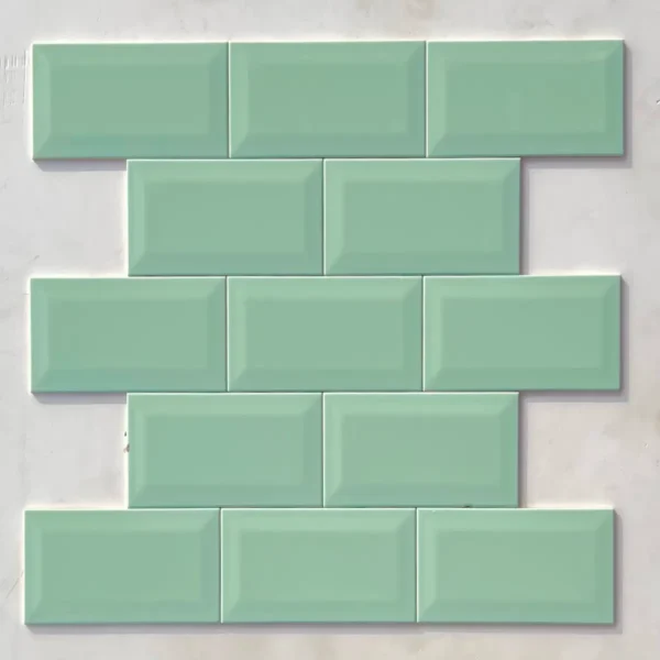 4x8 Glossy Mint Pista Beveled Tiles