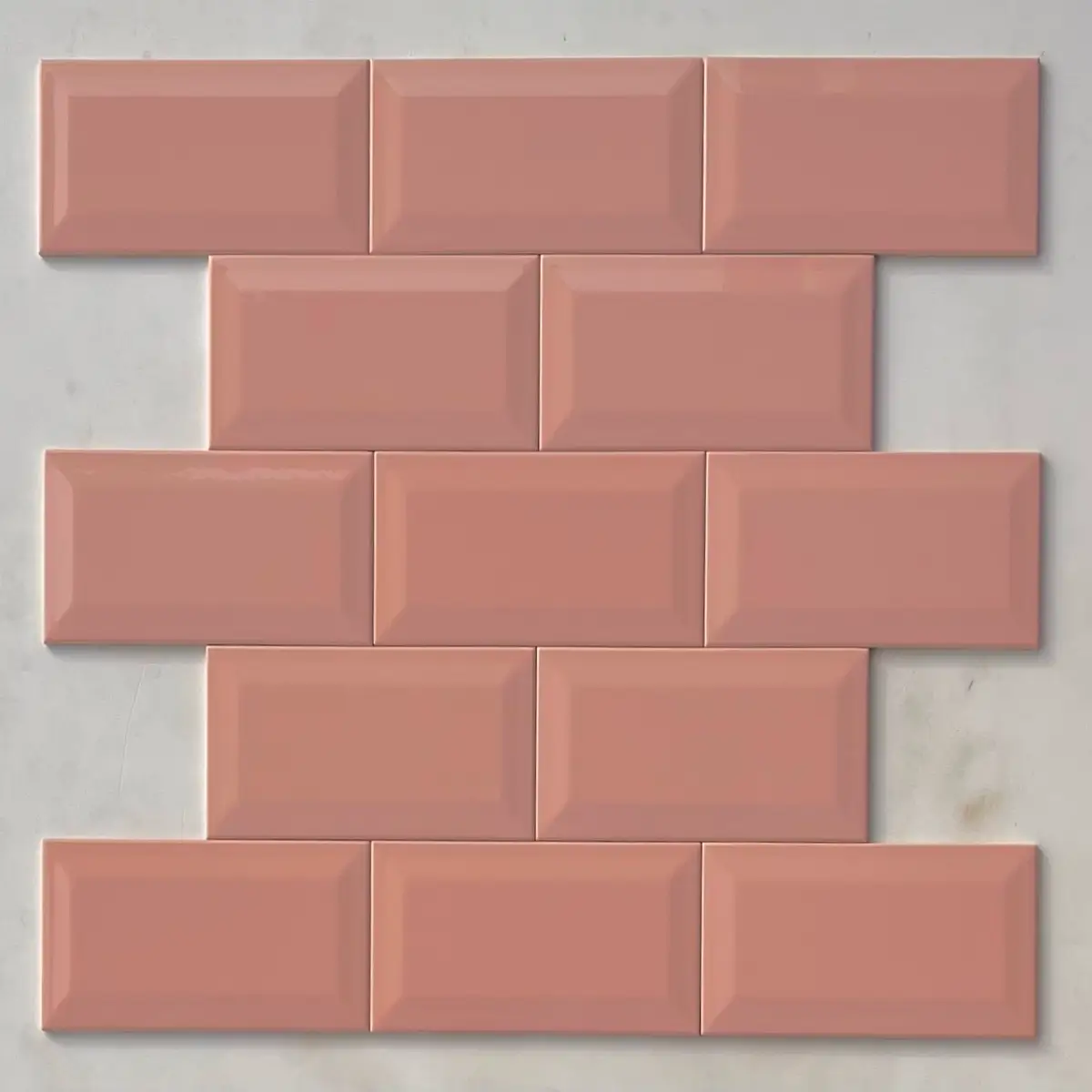 4x8 Glossy Pink Beveled Tiles