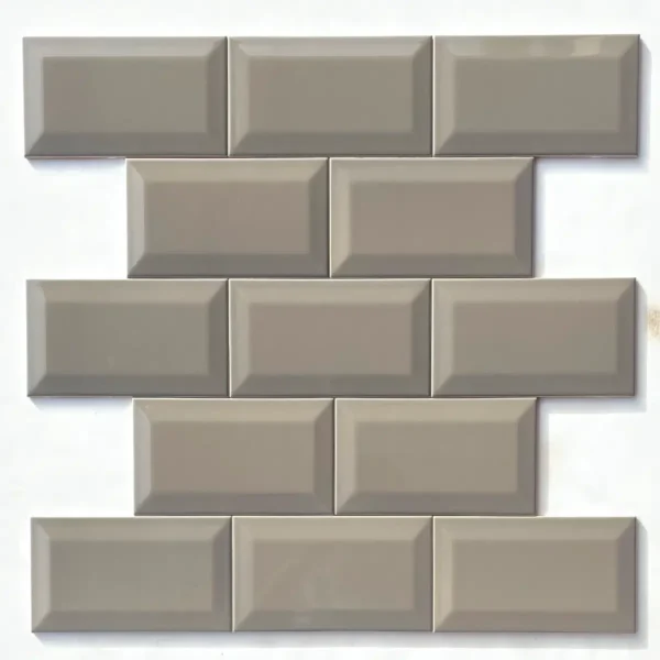 4x8 Glossy Smoke Grey Beveled Tiles