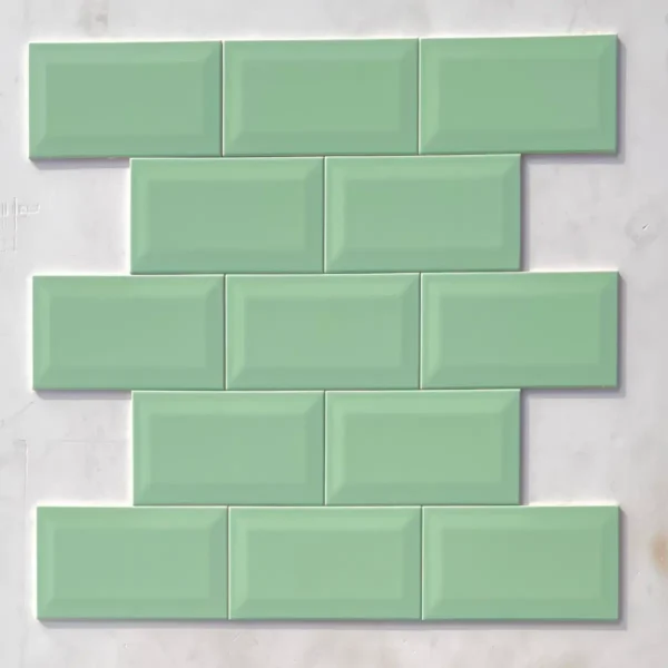 4x8 Glossy Soft Aqua Beveled Tiles