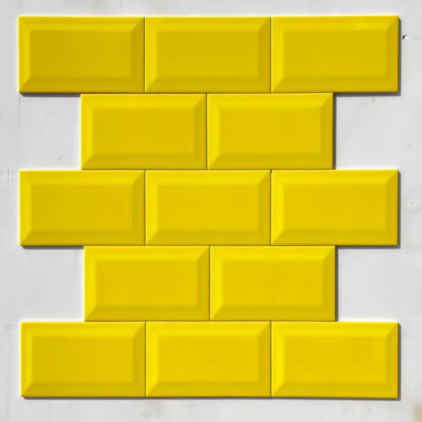 4x8 Glossy Yellow Beveled Tiles