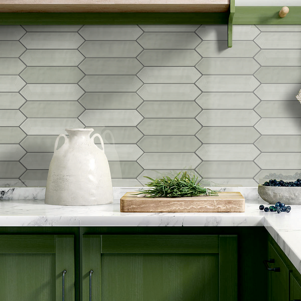 3x12 Picket Tiles Glossy Sage preview